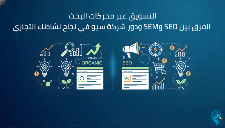 صورة تعبر عن خدمات شركة سيو وتحسين محركات البحث لرفع ترتيب المواقع في النتائج الأولى