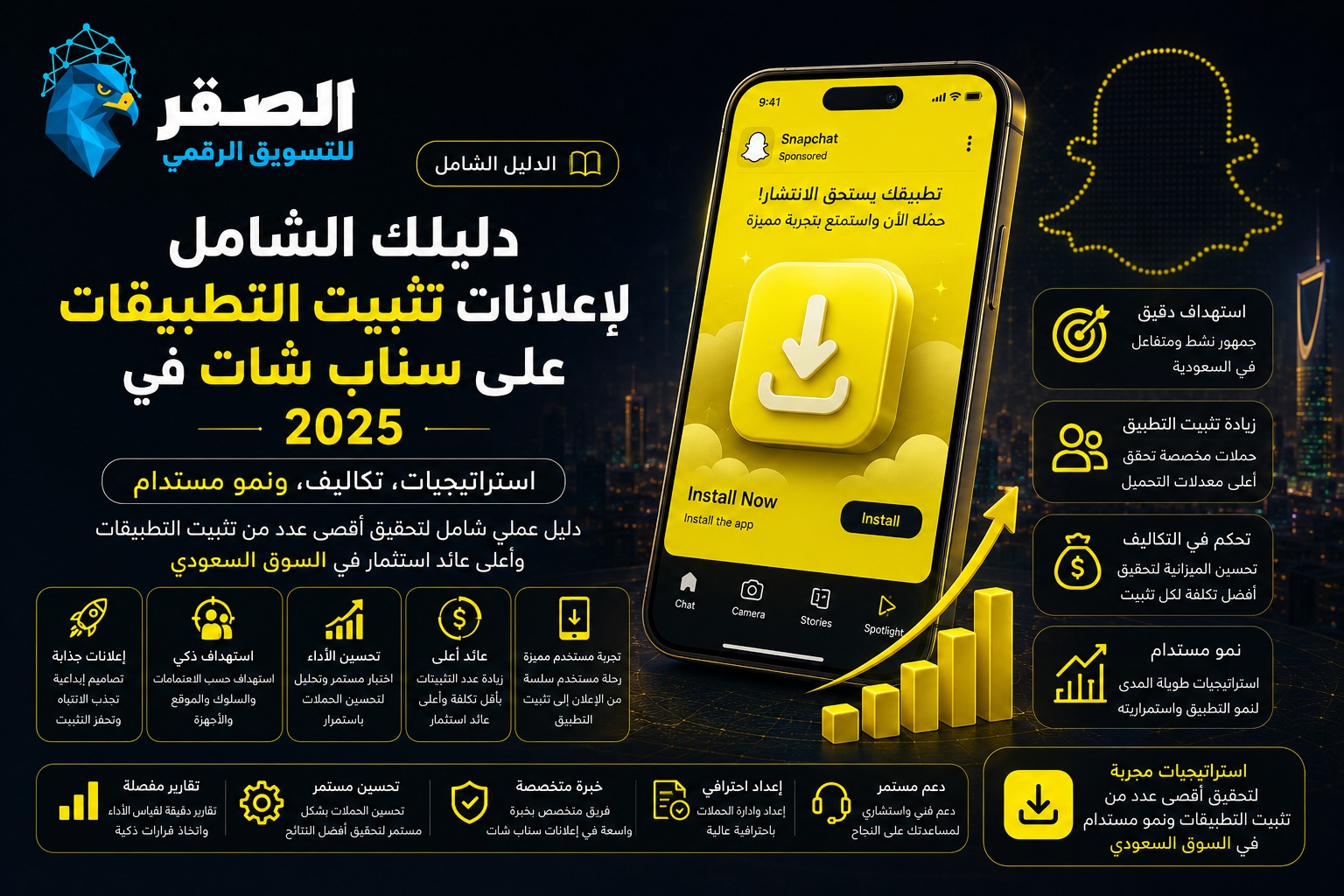 دليلك الشامل لإعلانات تثبيت التطبيقات على سناب شات في 2026: استراتيجيات، تكاليف، ونمو مستدام