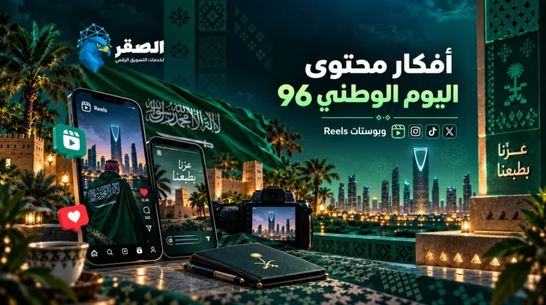 تصميم أفكار محتوى اليوم الوطني السعودي 96 للسوشيال ميديا 2026