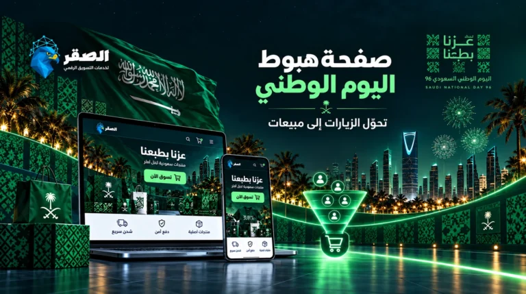 تصميم صفحة هبوط اليوم الوطني السعودي لزيادة التحويلات والمبيعات