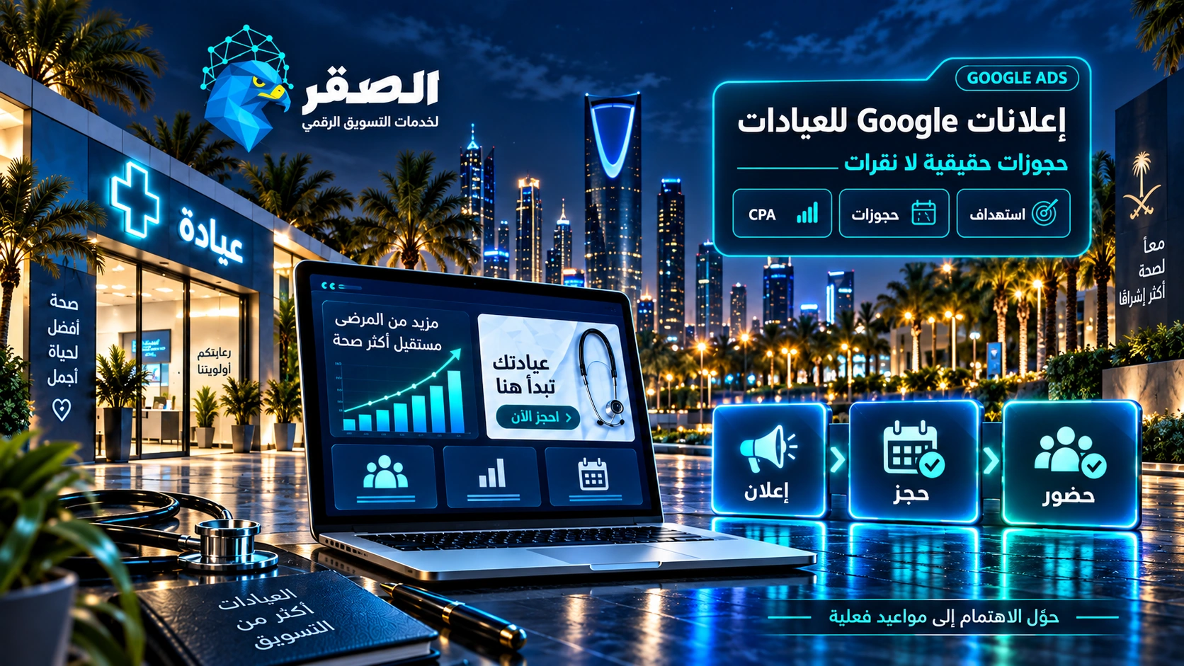 إعلانات Google للعيادات لجذب حجوزات مرضى مؤهلة