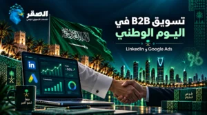تصميم إعلانات B2B في اليوم الوطني السعودي 96 للشركات وصناع القرار
