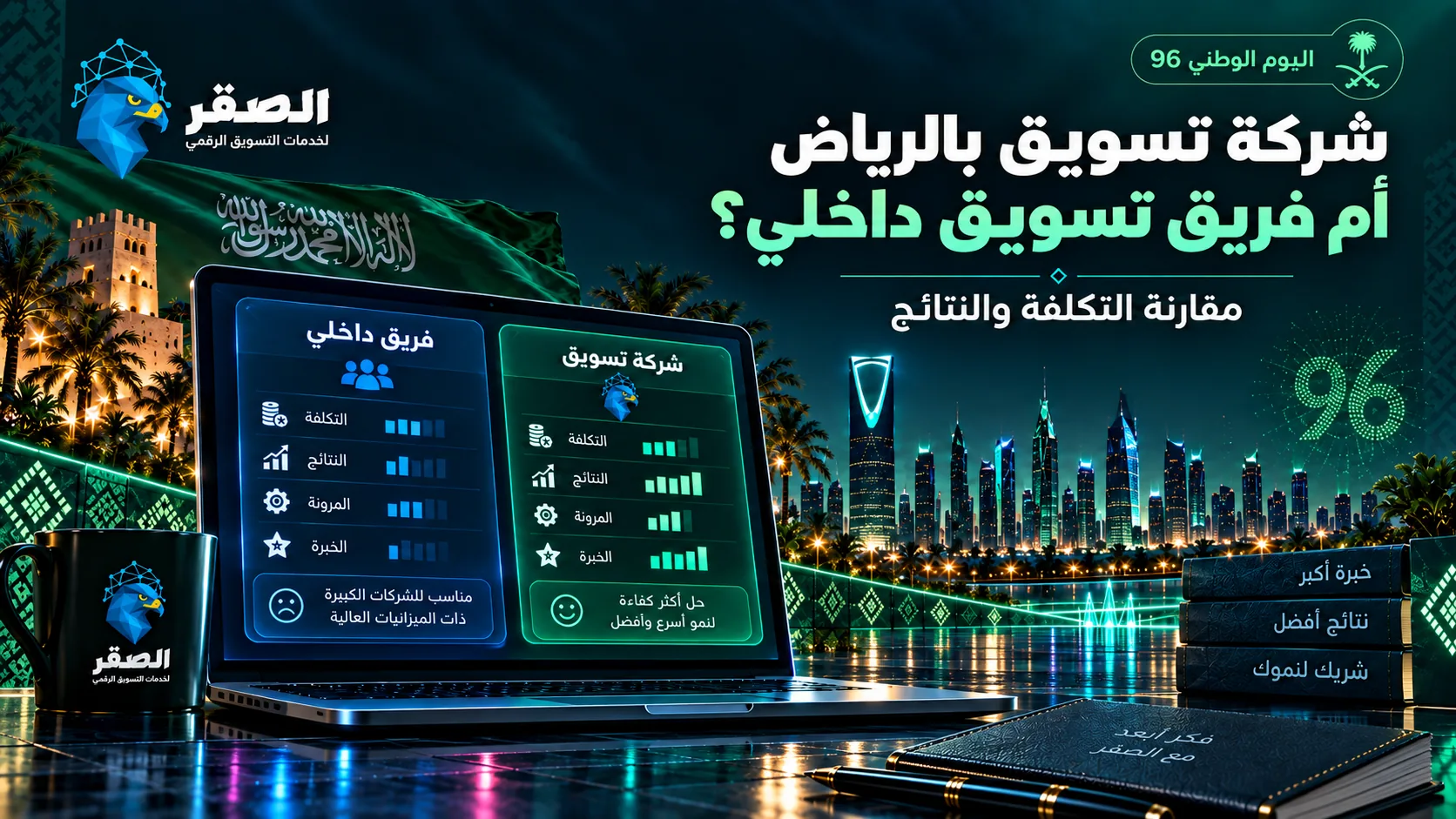 شركة تسويق بالرياض أم فريق تسويق داخلي مقارنة التكلفة والنتائج