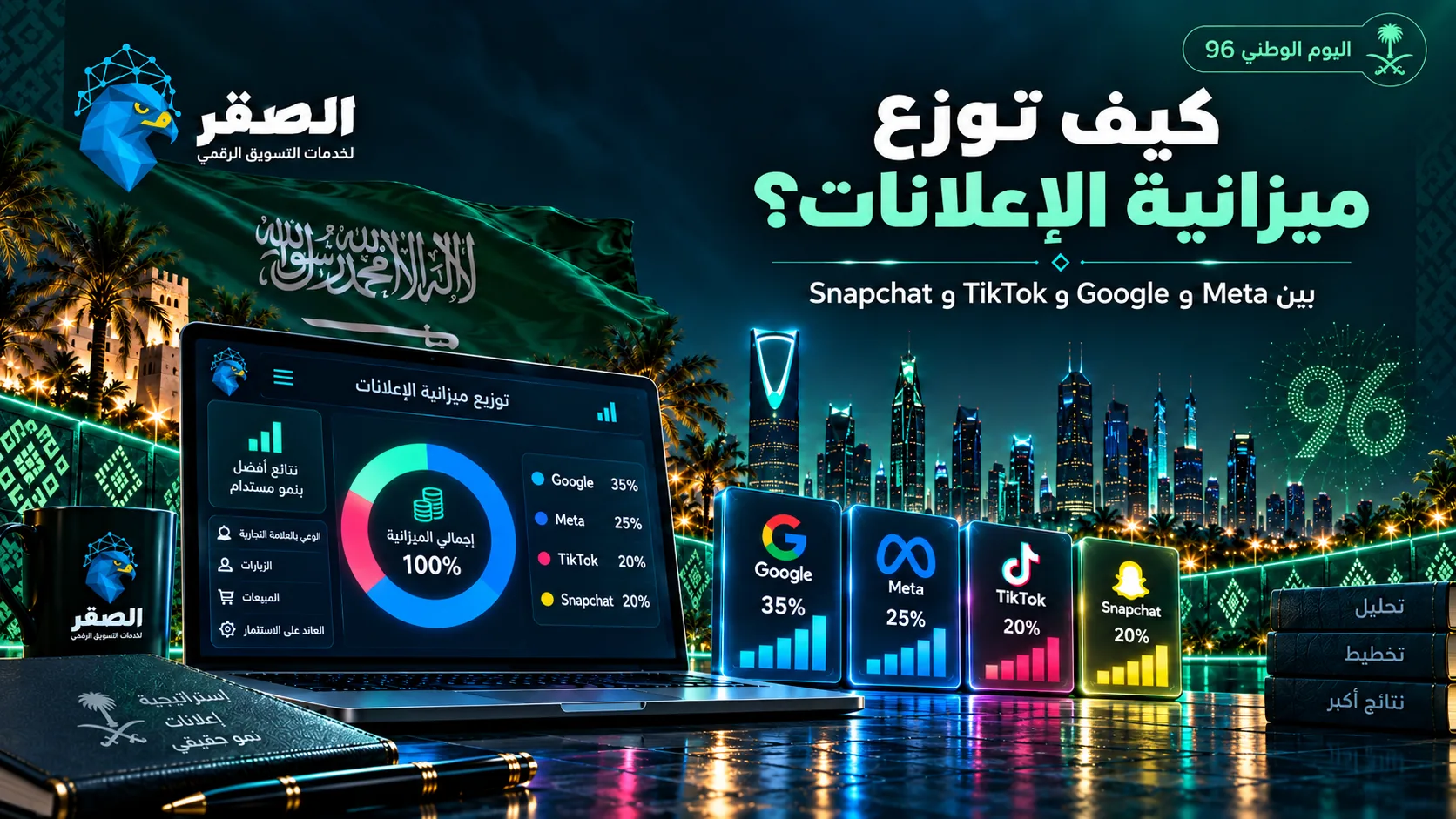 كيف توزع ميزانية الإعلانات بين Google وMeta وTikTok وSnapchat