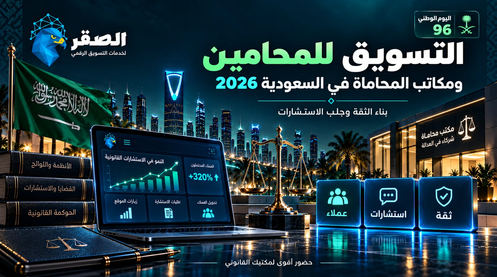 التسويق للمحامين ومكاتب المحاماة في السعودية 2026: بناء الثقة وجلب الاستشارات