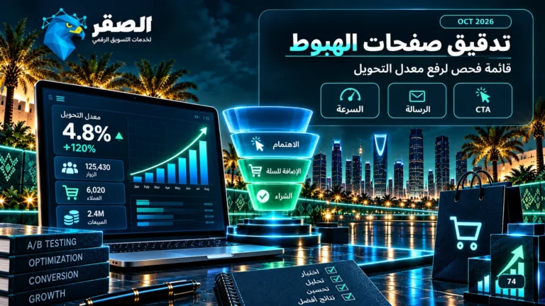 تدقيق صفحات الهبوط ورفع معدل التحويل وتحسين تجربة المستخدم