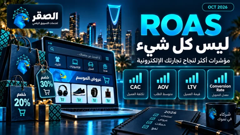 أهم مؤشرات أداء إعلانات التجارة الإلكترونية بجانب ROAS مثل CAC وAOV والتحويل