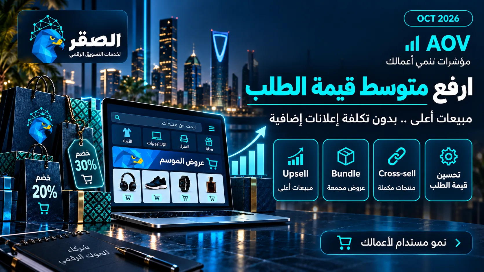 رفع متوسط قيمة الطلب AOV بدون زيادة تكلفة الإعلان للمتاجر الإلكترونية
