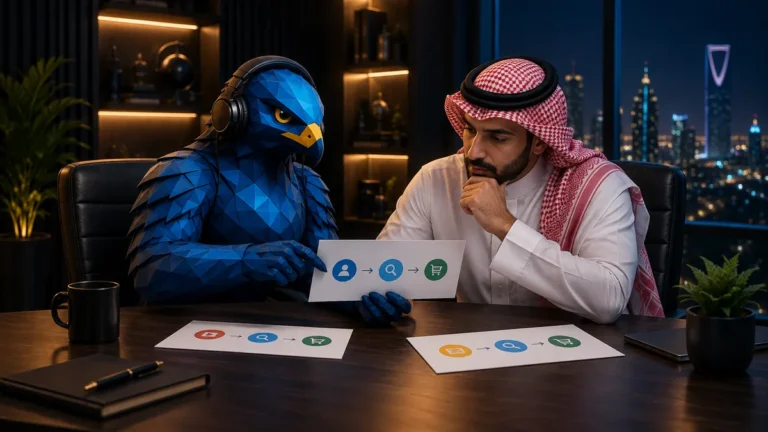 أفاتار الصقر الأزرق المعتمد يراجع مسار التحويل مع صاحب شركة سعودي