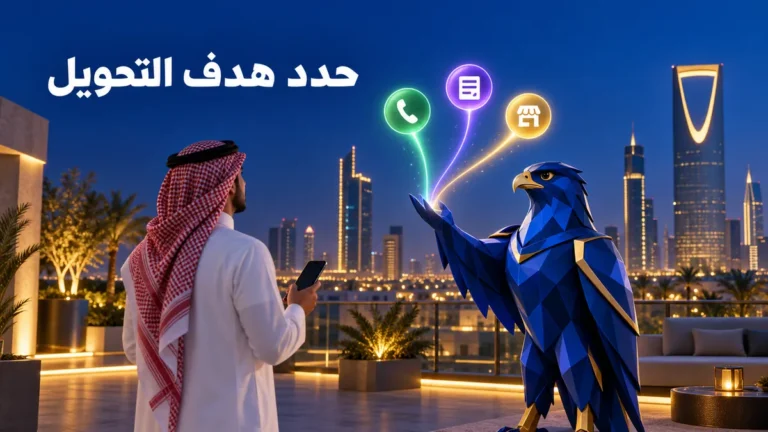 أفاتار الصقر الأزرق يساعد صاحب نشاط سعودي على اختيار هدف التحويل للحملة الإعلانية