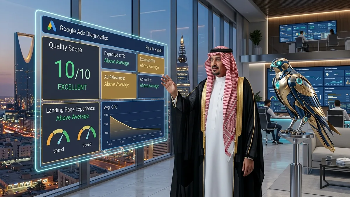 تحسين نقاط الجودة Quality Score في إعلانات جوجل بالسوق السعودي: خفض تكلفة النقرة ومضاعفة الترتيب