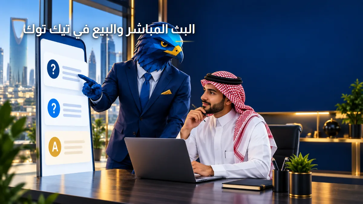 البث المباشر والبيع الفوري في تيك توك الصقر