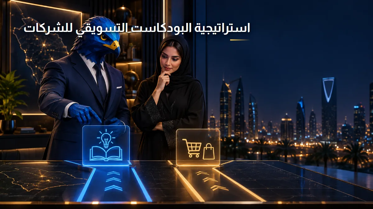 استراتيجية إنتاج البودكاست التسويقي للشركات B2B الصقر