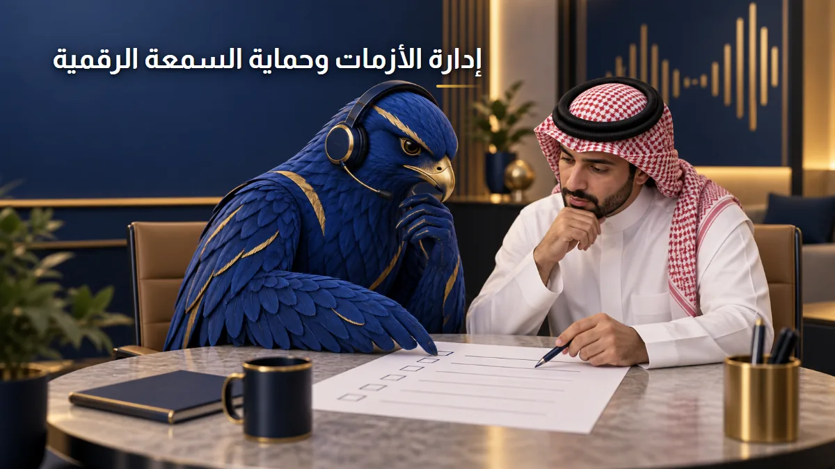 إدارة الأزمات الرقمية وحماية السمعة المؤسسية الصقر