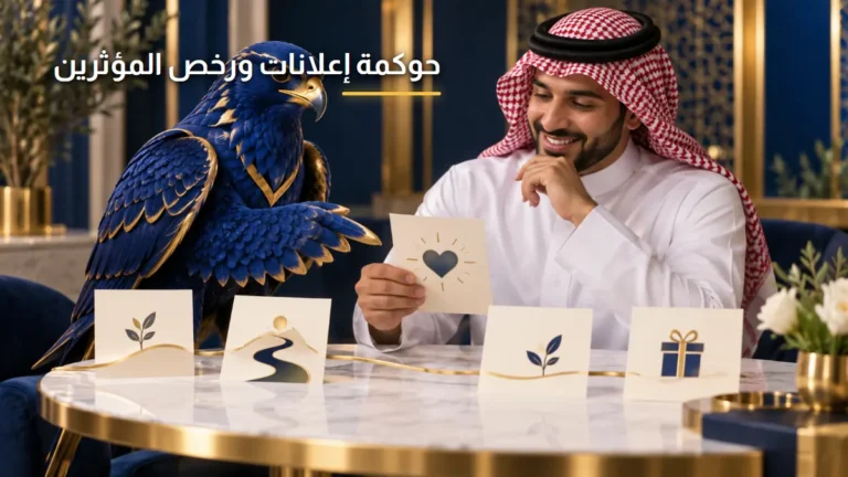 حوكمة عقود إعلانات المؤثرين والامتثال لرخصة موثوق الصقر