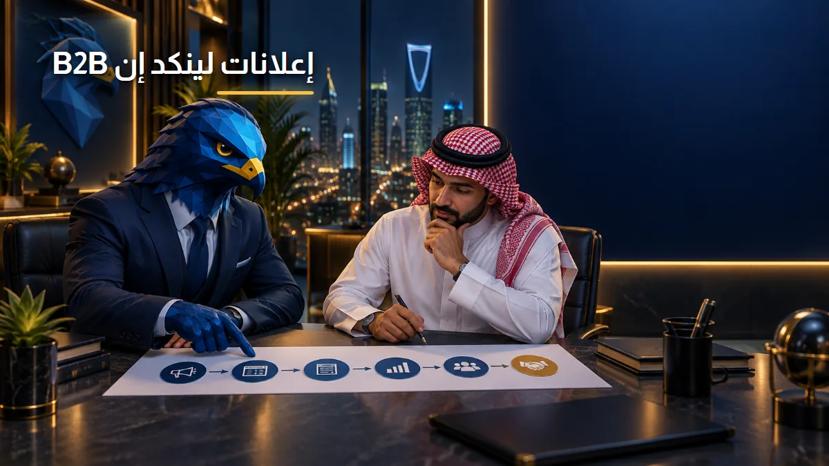 إعلانات لينكد إن لتوليد العملاء المحتملين B2B الصقر