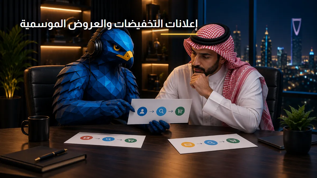 إعلانات التخفيضات والعروض الموسمية والمبيعات الخاطفة الصقر