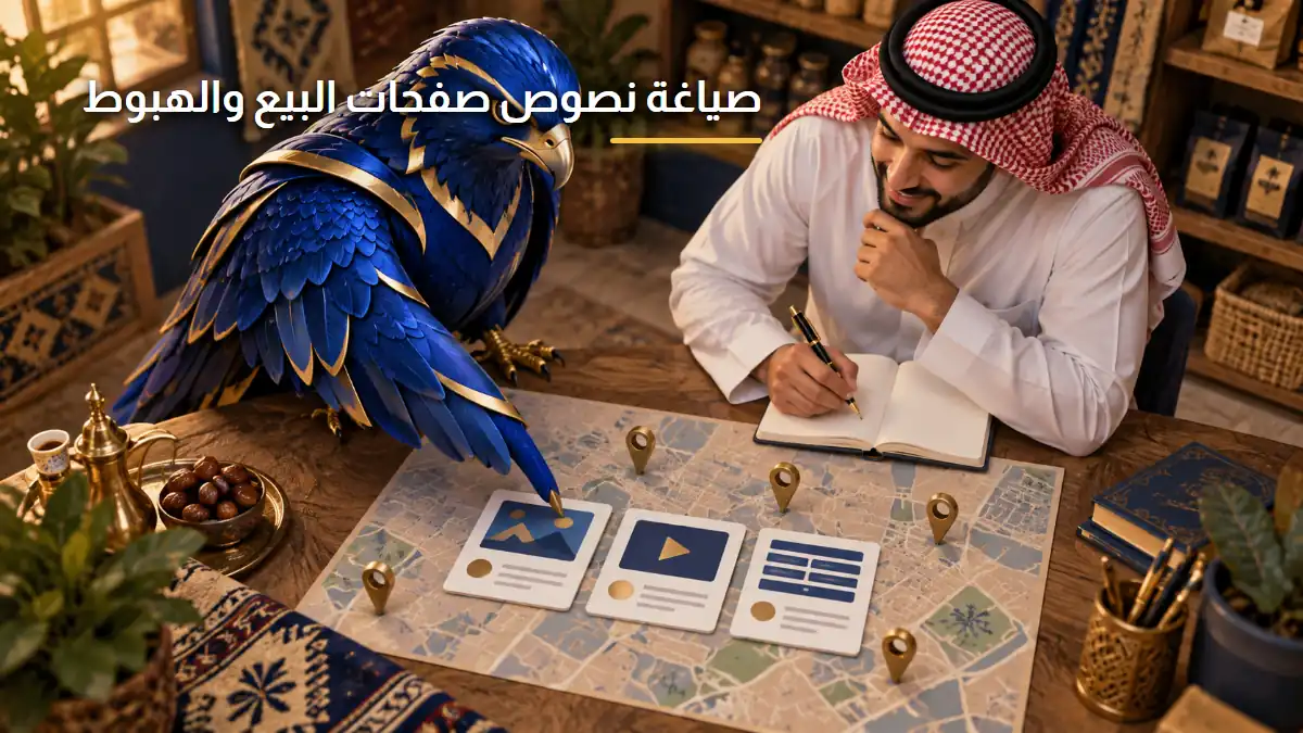 صياغة وكتابة نصوص صفحات البيع والهبوط فائقة الإقناع الصقر