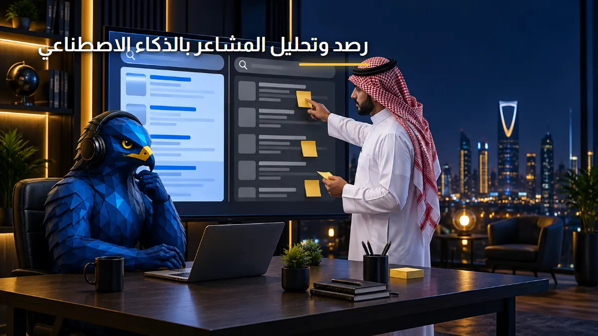 رصد وتحليل المشاعر بالذكاء الاصطناعي وحماية السمعة الرقمية الصقر