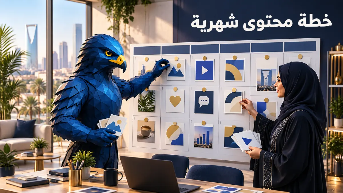 كيف تبني خطة محتوى شهرية لشركة خدمات سعودية؟
