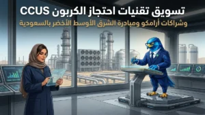 دليل تسويق تقنيات احتجاز وتخزين واستخدام الكربون CCUS واقتصاد الكربون الدائري بالسعودية وشراكات أرامكو