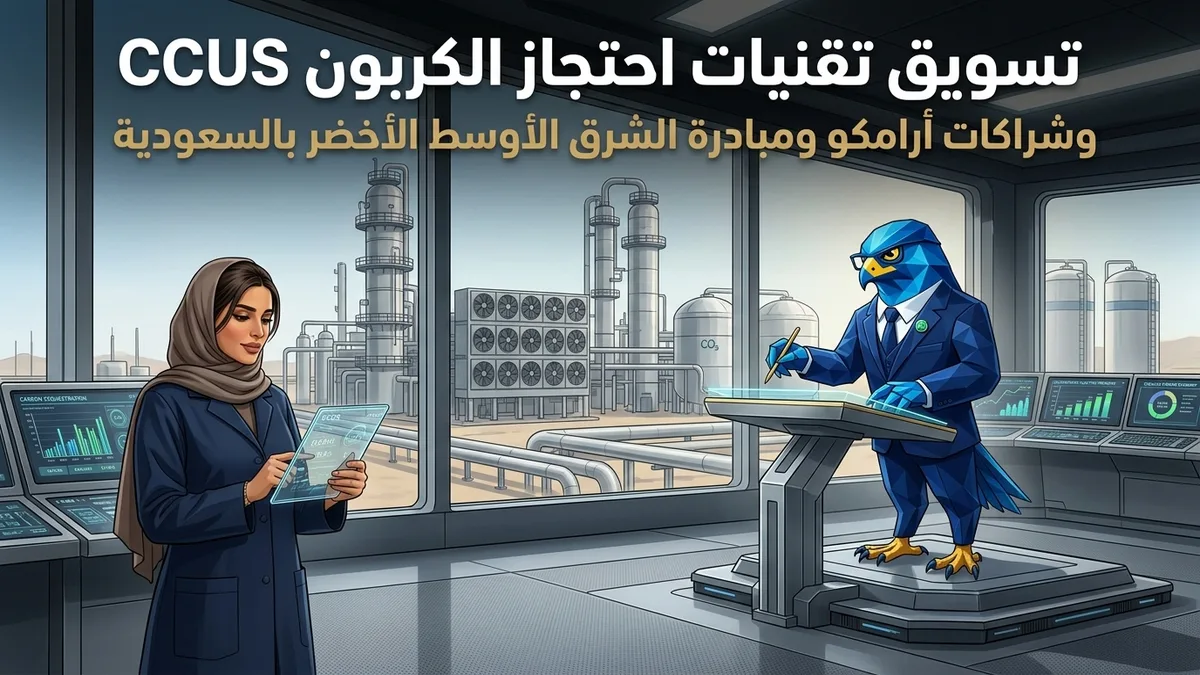 دليل تسويق تقنيات احتجاز وتخزين واستخدام الكربون CCUS واقتصاد الكربون الدائري بالسعودية وشراكات أرامكو