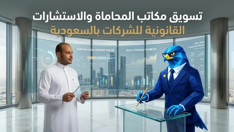 استراتيجيات تسويق مكاتب المحاماة والاستشارات القانونية للشركات في السعودية ودليل بناء الهيبة والامتثال لوزارة العدل واستقطاب الصفقات والنزاعات التجارية