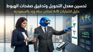 دليل تحسين معدل التحويل وتدقيق صفحات الهبوط لمتاجر سلة وزد بالسعودية مع وكالة الصقر