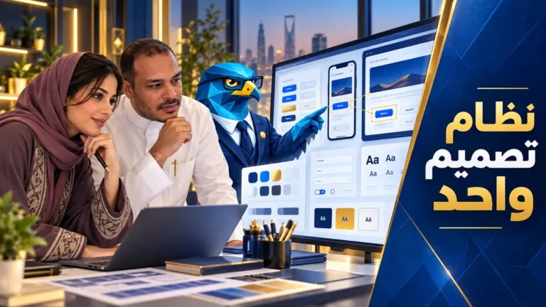 باسم ودعاء يراجعان مكتبة مكونات واجهات عربية موحدة مع رجل الصقر