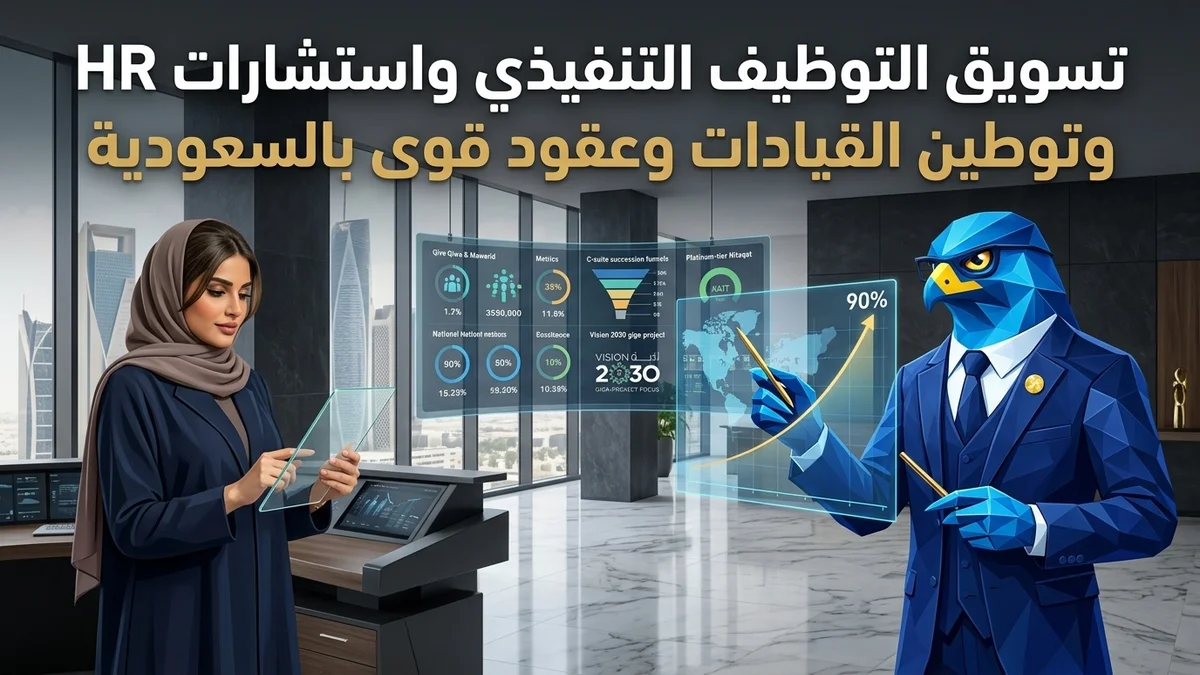 دليل تسويق شركات التوظيف التنفيذي واستشارات الموارد البشرية HR في السعودية وتوطين القيادات وعقود منصة قوى ونطاقات