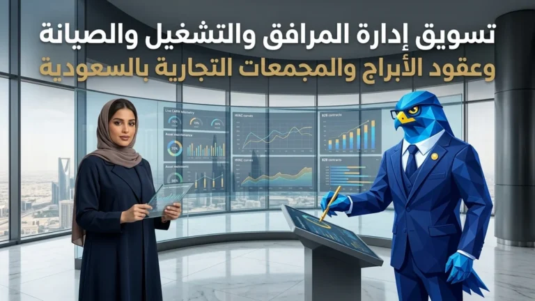 دليل استراتيجيات تسويق شركات إدارة المرافق والتشغيل والصيانة في السعودية وعقود الأبراج والمجمعات التجارية B2B وبرمجيات CAFM