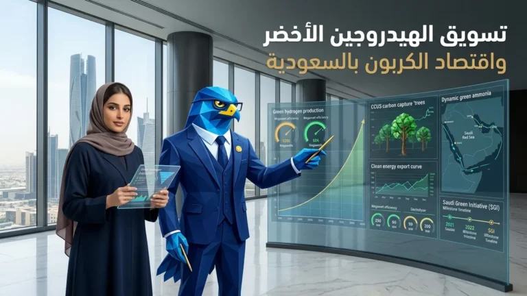 استراتيجيات تسويق مشاريع الهيدروجين الأخضر واقتصاد الكربون الدائري بالسعودية واستقطاب الاستثمارات الصناعية والشراكات الدولية B2B نيوم أوكساجون
