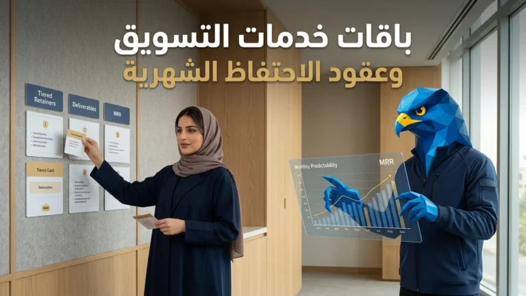 باقات خدمات التسويق وعقود الاحتفاظ الشهرية في استوديو تصميم الخدمات بالرياض