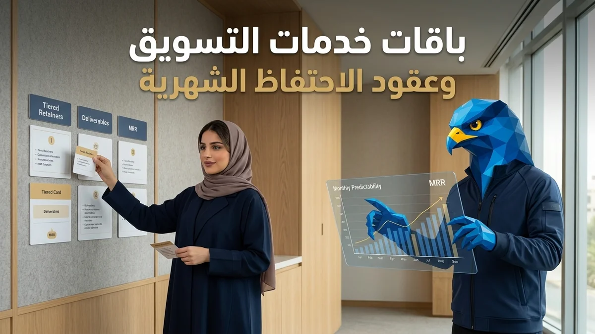 باقات خدمات التسويق وعقود الاحتفاظ الشهرية في استوديو تصميم الخدمات بالرياض