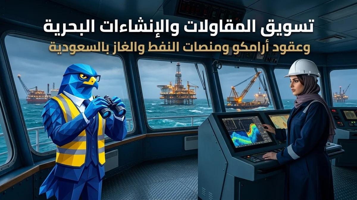 دليل تسويق شركات المقاولات والإنشاءات البحرية ومنصات النفط والغاز في السعودية وعقود أرامكو IKTVA ومشاريع رأس الخير