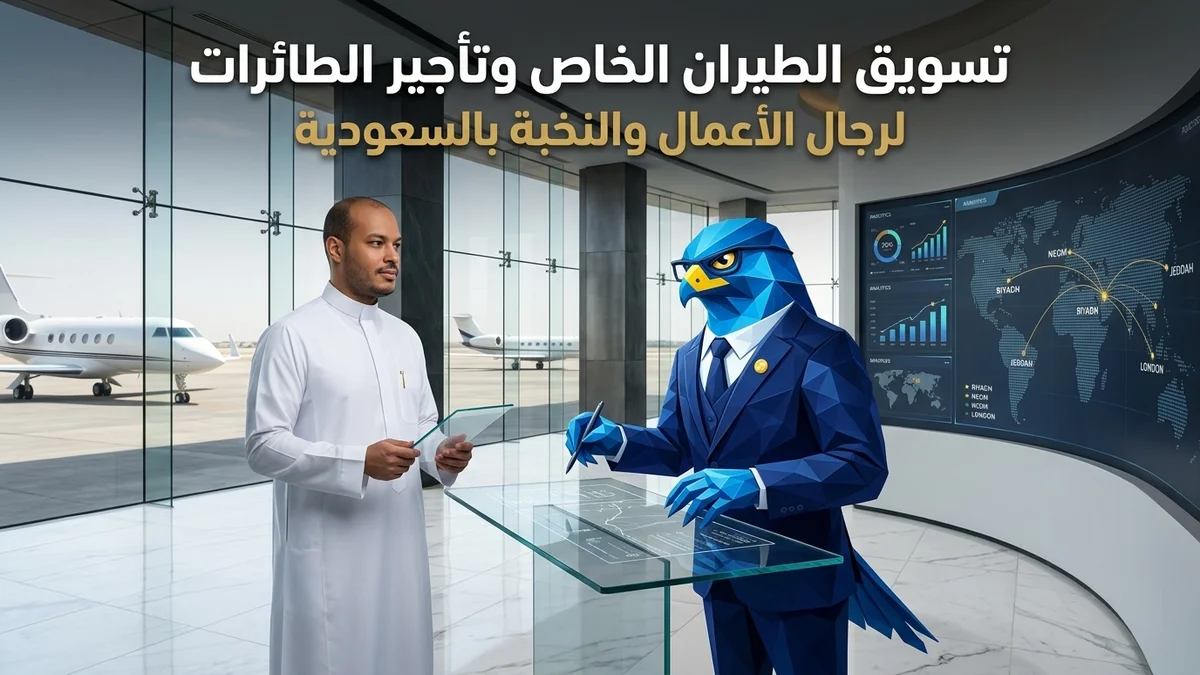 دليل استراتيجيات تسويق خدمات الطيران الخاص وتأجير الطائرات في السعودية واستقطاب كبار الشخصيات وبطاقات Jet Cards