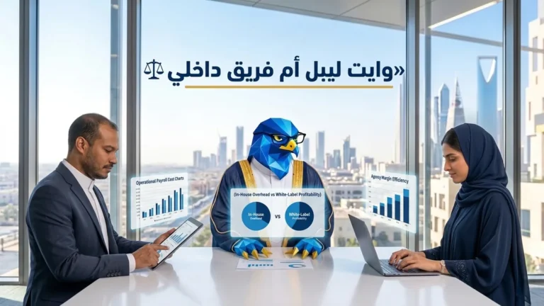 مقارنة تفصيلية بين تكاليف توظيف فريق تسويق داخلي والاعتماد على وايت ليبل في السعودية